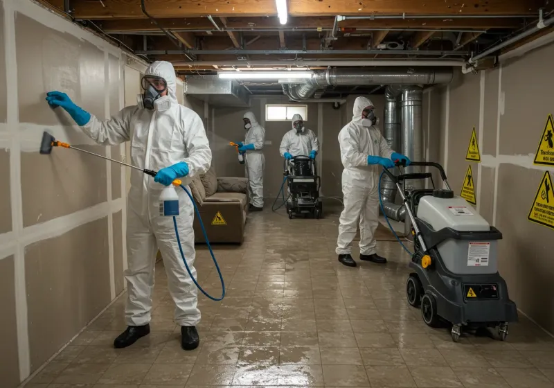 Basement Moisture Removal and Structural Drying process in North Baltimore, OH